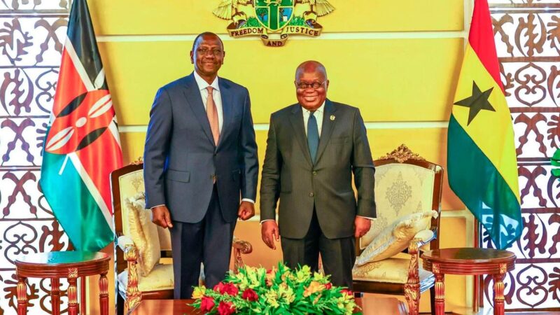 Kenyan President William Ruto and Ghana's Nana Addo, April 2024