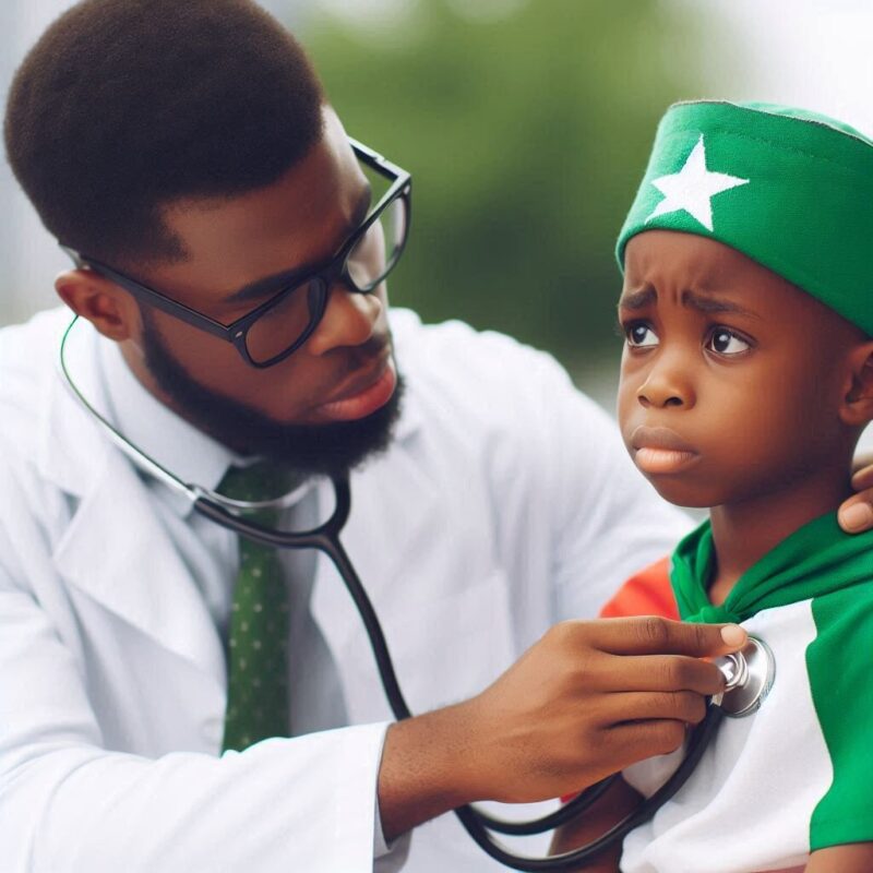Nigeria being examined by doctor