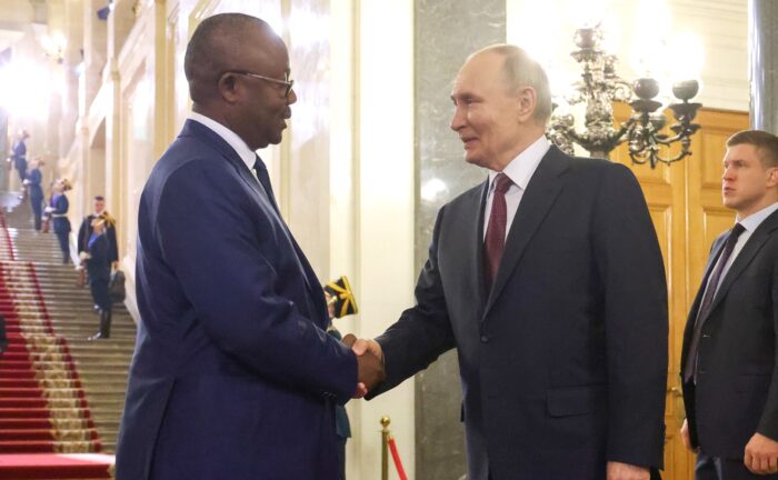 Russian President Vladimir Putin and Guinea-Bissau leader Umaro Sissoco Embalo, February 2025