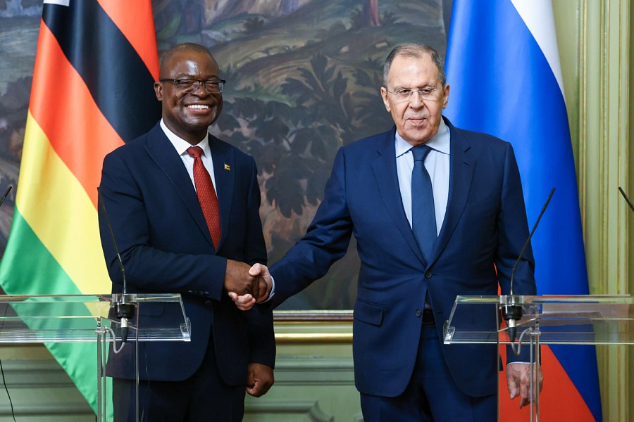 Foreign and Trade Minister Amon Murwira with Russia's Sergey Lavrov, 6th March 2025