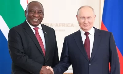 President Cyril Ramaphosa and Russia's Vladimir Putin