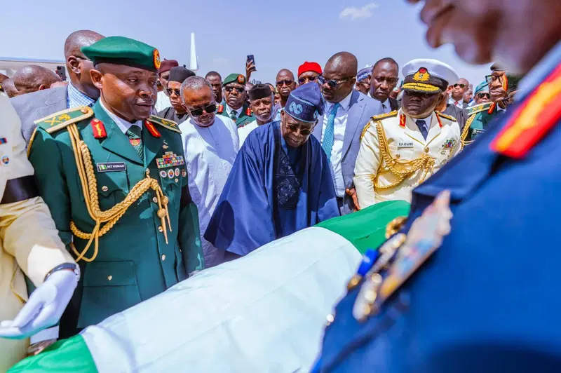 Tinubu receives remains of Buhari