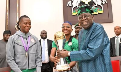 Super Falcons and President Tinubu at Aso Rock