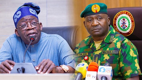Tinubu and Cheistopher Musa - Nigeria COAS