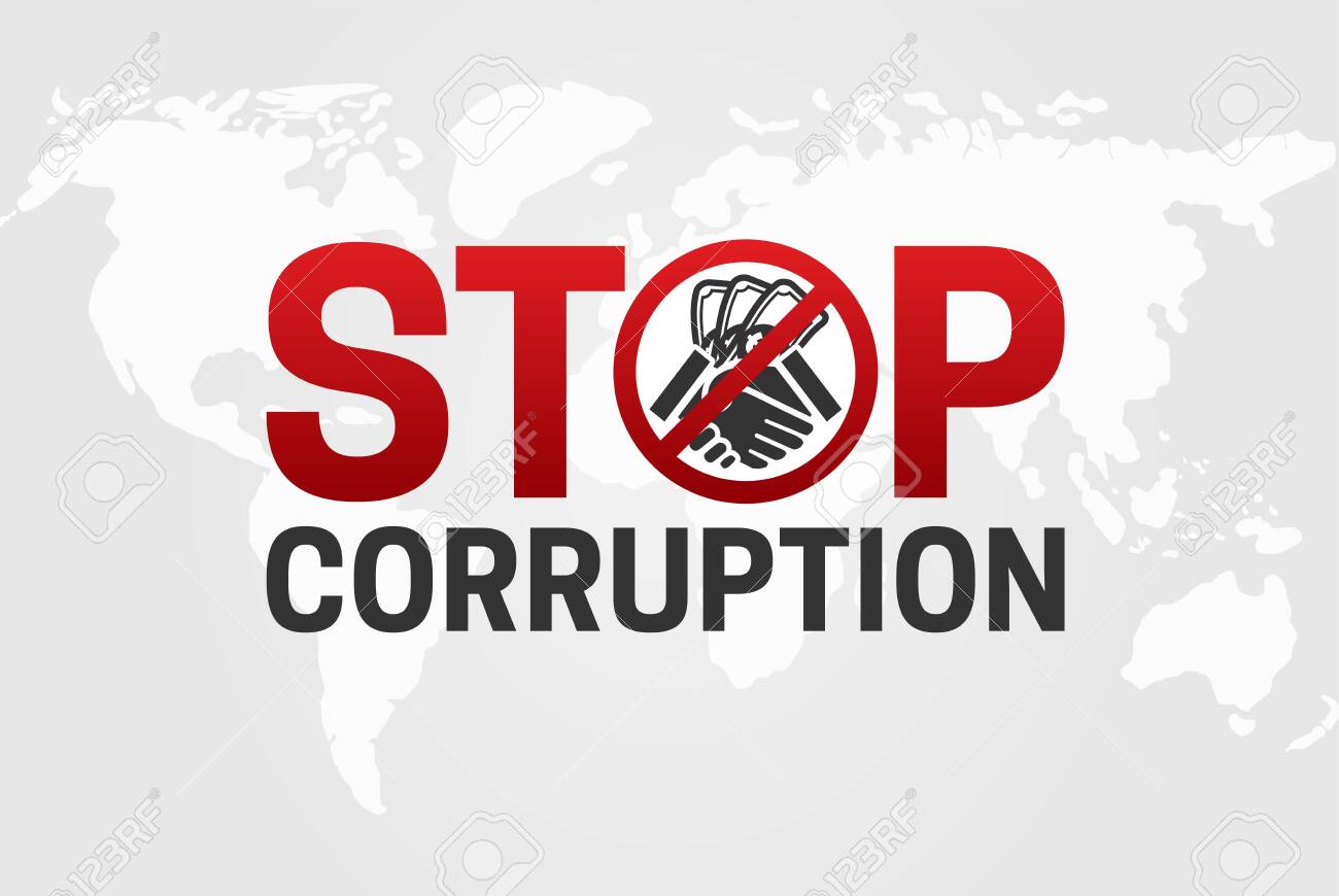 Stop Corruption and International Anti-Corruption Day Illustrati