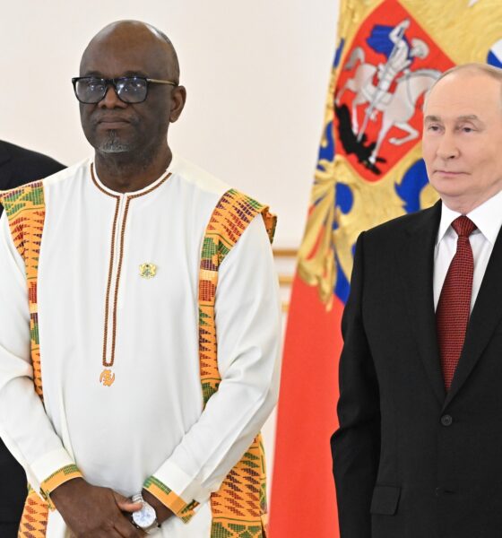Ghana's Ambassador Dr. Jehu Appiah with Foreign Minister Sergey Lavrov and President Vladimir Putin, Jan. 15, 2026