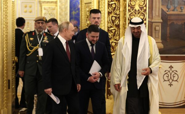 President Vladimir Putin with UAE leader Zayed Al Nahyan, Kremlin, Jan. 2026,