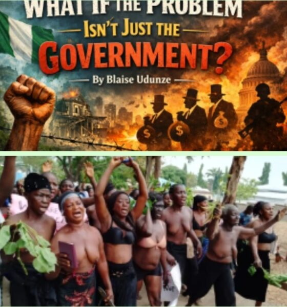 Government and people, women crying naked and protesting