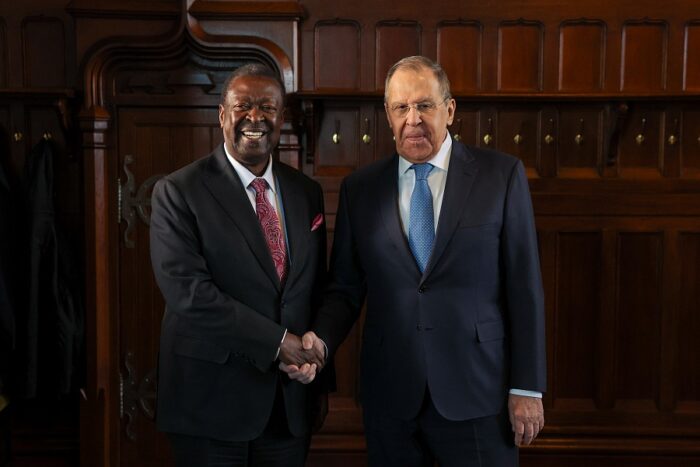 Foreign Minister Sergey Lavrov with his Kenyan counterpart Musalia Mudavadi, 16 March 2026